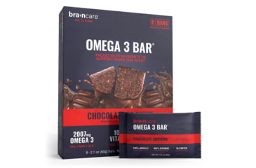 Image of Braincare Omega 3 BarR - Chocolate Brownie - Box 8 Count, 8242