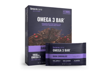 Image of Braincare Omega 3 BarR - Dark Chocolate - Box 4 Count, 8340