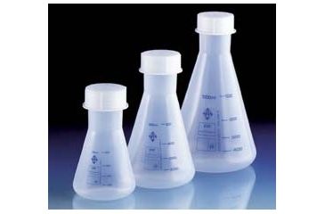 Image of BrandTech Erlenmeyer Flasks with Screw Caps, PMP, BrandTech V66895 Pmp Flasks