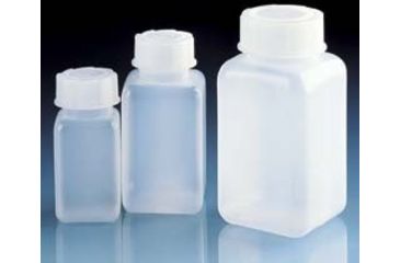 Image of BrandTech Square Laboratory Bottles, Low-Density Polyethylene, Wide Mouth, BrandTech V92689