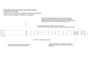 Image of Bravo Company MFG MK2 Recoil Mitigation System, Mod 1 - T0, 3.8oz, 7075-T6 Aluminum, Hard Coat Anodized, Black, BCM-MK2RMS-M1T0