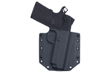 Image of Bravo Concealment OWB BCA 2.0 Holster, 1911 Dan Wesson, 4.25in rail .45acp, Right Hand, 1.50in Belt Loops, Black, Small, 850007014049