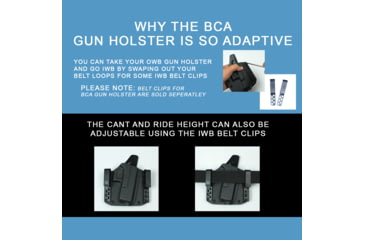 Image of Bravo Concealment OWB BCA 3.0 Holster, Glock 19, 23, 32, 19X, 19 MOS, 45, Gen 3-5, Right Hand, 1.50in Belt Loop, Black, Small, 850007014667