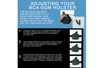 Image of Bravo Concealment OWB BCA 3.0 Holster, Glock 19, 23, 32, 19X, 19 MOS, 45, Gen 3-5, Right Hand, 1.50in Belt Loop, Black, Small, 850007014667