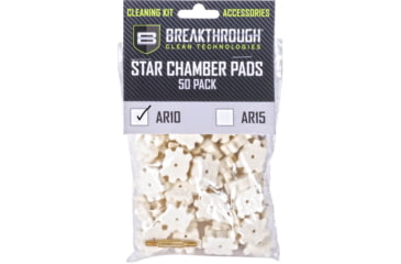 Image of Breakthrough Clean Technologies AR-10 Star Chamber Pad - 50 Pack with 8-32 Thread Male/Male Adapter, BT-AR10SCP-50PK