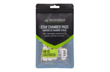 Image of Breakthrough Clean Technologies AR-15 Star Chamber Pad - 20 Pack with 8-32 Thread Male/Male Adapter, BT-AR15SCP-20PK
