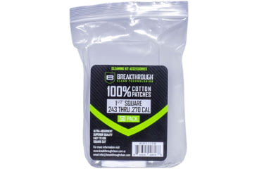 Image of Breakthrough Clean Technologies Square Cotton Patches - 1-1/2in x 1-1/2in - 50pcs/Pack with Plastic Tray, BT-CP-S-1-1/2"-50