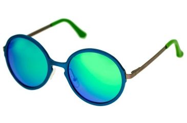 Image of Breed Corvus Sunglasses, Blue Titanium Frame, Green Lens BSG025BL