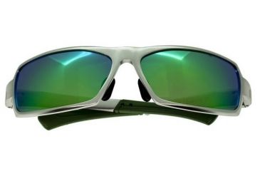 Image of Breed Cosmos Sunglasses, Silver Titanium Frame, Blue-Green Lens BSG013SR