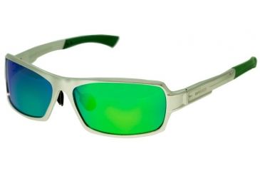 Image of Breed Cosmos Sunglasses, Silver Titanium Frame, Blue-Green Lens BSG013SR