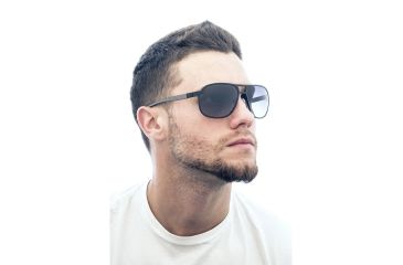 Image of Sunglasses Apollo 006BK, Black Titanium Frame, Blue/Yellow  Lens