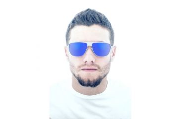 Image of Sunglasses Hardwell 007GM, Gunmetal Titanium Frame, Silver/Gold Mirror Lens