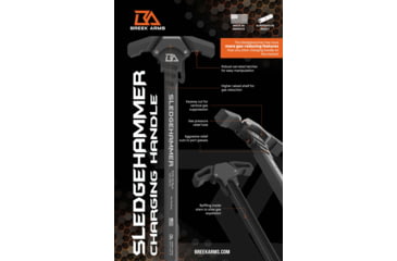 Image of Breek Arms Sledgehammer AR-15 Ambidextrous Charging Handle, Black, BRK6015