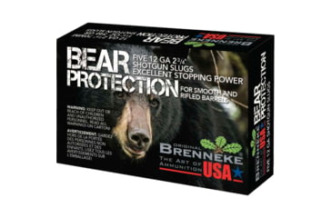 Image of Brenneke Bear Protection Slugs 12 Gauge 1 1/4 oz 2.75 in Slug Shotgun Ammo, 5 Rounds, Red, SL-122BP