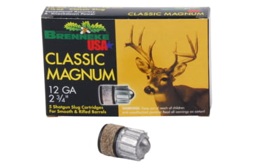 Image of Brenneke Classic Magnum 12 Gauge 1 1/8 oz 2 3/4in Centerfire Shotgun Ammo, 5 Rounds, SL122CLM