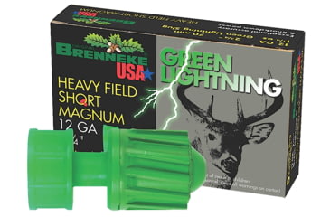 Image of Brenneke SL122HFSGL Green Lightning 12 Gauge 2.75 1 1/4 Oz Slug Shot 5 Bx/ 50