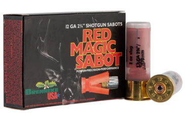 Image of Brenneke Red Magic Sabot 12 Gauge 1 oz 2.75in Sabot Centerfire Shotgun Slug Ammo, 5 Rounds, Sl122Rms