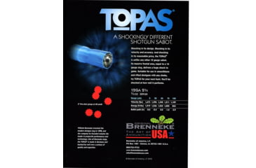Image of Brenneke Topas Sabot 12 Gauge 2/3 oz 2.75in Sabot Centerfire Shotgun Slug Ammo, 5 Rounds, Sl122Top
