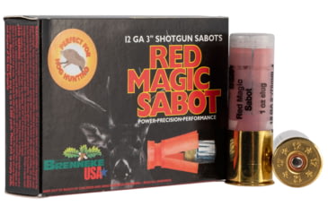 Image of Brenneke Red Magic Sabot 12 Gauge 1 oz 3in Sabot Centerfire Shotgun Slug Ammo, 5 Rounds, Sl123Rms