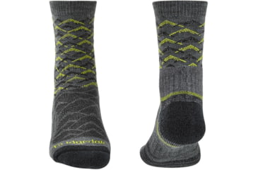 Image of Bridgedale Hike Lightweight Merino Endurance Socks - Mens, Grey/Lime, Extra Large, 710096-118-XL