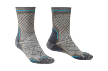Image of Bridgedale Hike Ultralight Coolmax Performance Boot Socks - Mens, Grey/Dark Grey, Medium, 710134-013-M