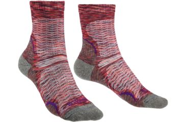 Image of Bridgedale Hike Ultralight Merino Endurance Crew Socks - Womens, MuLighti Pink, Medium, 710100-130-M