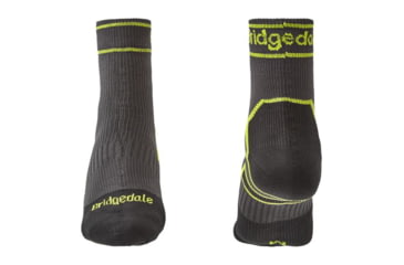 Image of Bridgedale Lightweight Ankle Plus Socks - Mens, Dark Grey/Lime, Large, 710090-826-L