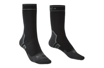 Image of Bridgedale Lightweight Boot Socks - Mens, Black/Mid Grey, Large, 710089-845-L