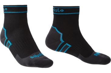 Image of Bridgedale Midweight Ankle Plus Socks - Mens, Black/Blue, Large, 710088-845-L