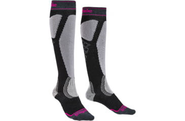 Image of Bridgedale Ski Easy On Socks - Womens, Black/Light Grey, Small, 710103-035-S