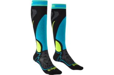 Image of Bridgedale Ski Junior Racer Socks - Mens, Black/Fluo Yellow, Medium, 710558-076-M