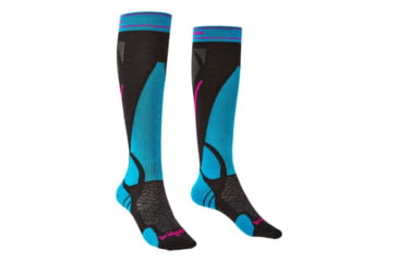 Image of Bridgedale Ski Lightweight Socks - Womens, Black/Blue, Small, 710637-007-S