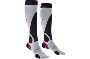Image of Bridgedale Ski Lightweight Socks - Womens, Silver/Black, Small, 710637-852-S