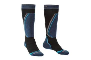 Image of Bridgedale Ski Retro Fit Socks - Mens, Black/Blue, Small, 710073-007-S