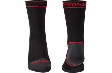 Image of Bridgedale StormSock Heavyweight Boot Socks - Mens, Black/Red, Medium, 710076-845-M