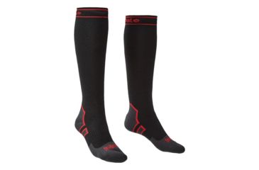 Image of Bridgedale StormSock Heavyweight Knee Socks - Mens, Black/Red, Large, 710075-845-L