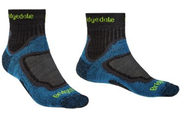 Image of Bridgedale Trailsport Lightweight T2 Merino Cool Comfort 3/4 Crew Socks - Mens, Blue, Medium, 710182-436-M