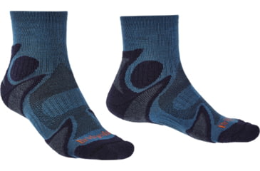 Image of Bridgedale Trailsport Lightweight T2 Merino Cool Comfort 3/4 Crew Socks - Mens, Storm/Navy, Extra Large, 710180-454-XL