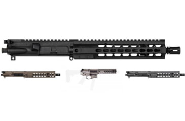 Image of Brigade Manufacturing AR Complete 10.5 inch 5.56 Upper Receiver Forged w/ Handle and A2 Flash Hider, Black, Flat Dark Earth, Midnight Bronze, Tungsten
