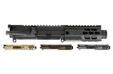 Image of Brigade Manufacturing AR Complete 5.5 inch 9mm Upper Receiver Forged No Handle w/ Mini Can, Black, Flat Dark Earth, Midnight Bronze, Tungsten