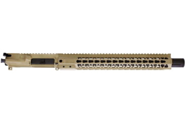 Image of Brigade Manufacturing AR Complete Upper Receiver Forged, 9mm, 16 inch Barrel, FDE Mini Can, 15 inch Rail, No Charging Handle NO BCG, U091162V