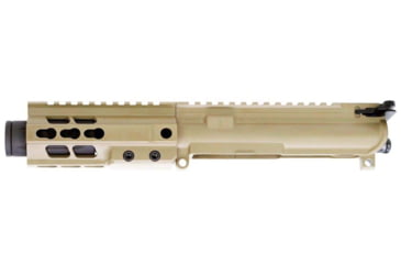 Image of Brigade Manufacturing AR Complete Upper Receiver Forged, 9mm, 5.5 inch Barrel, FDE Mini Can, 5 inch Rail, No Charging Handle NO BCG, U091552V