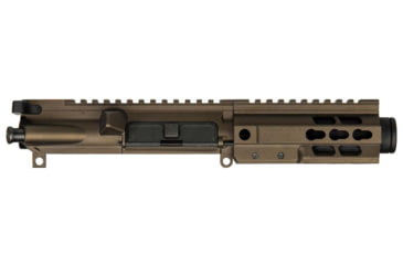 Image of Brigade Manufacturing AR Complete Upper Receiver Forged, 9mm, 5.5 inch Barrel, Midnight Bronze Mini Can, 5 inch Rail, No Charging Handle NO BCG, U091556V