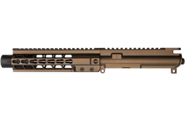 Image of Brigade Manufacturing AR Complete Upper Receiver Forged, 9mm, 9 inch Barrel, Midnight Bronze Mini Can, 8 inch Rail, No Charging Handle NO BCG, U091906V