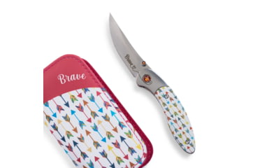 Image of Brighten Blades Brave Folding Knife w/ Case, 2.56in, 8Cr13MoV Stainless Steel, Clip Point, Multi, BB-107