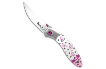 Image of Brighten Blades Brighten Blades HOPE Liner Lock Knife Pink Aluminum 2.6" Satin, Pink/White, 8Cr13MoV, adult, BHQ-137055