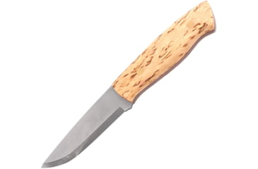Image of Brisa Trapper 95 Fixed Blade Birch Knife, 3.75 satin finish Elmax steel Scandi grind blade, Curly Birch handle, 070-2033-1558