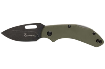 Image of Browning Small Hidden Hollow Folding Knife, 2.25in, D2 Steel Drop Point Blade, Green G10 Handle, 3220504