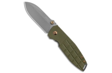 Image of BRNLY SQD-2 Folding Knife, 2.875in, Bohler M390 Stainless Steel, Spear Point Blade, Titanium, G-10, OD Green Handle, OD Green/Gray, 7.00 inch, BHQ-178718