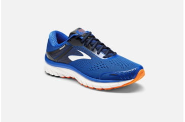 Image of Brooks Adrenaline GTS 18 Mens Road Running Shoes, Blue/Black/Orange, 7 US, Medium, 1102711D420.070